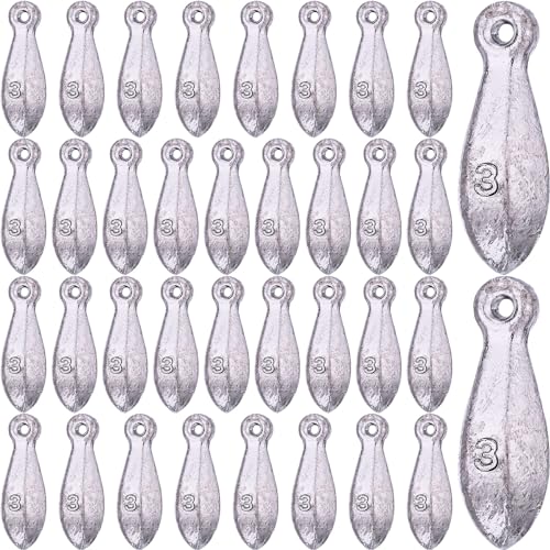 Glimin 36 Pcs Bank Sinkers Fishing Weights Sinkers Weights for Surf Ocean Saltwater Freshwater Surf...