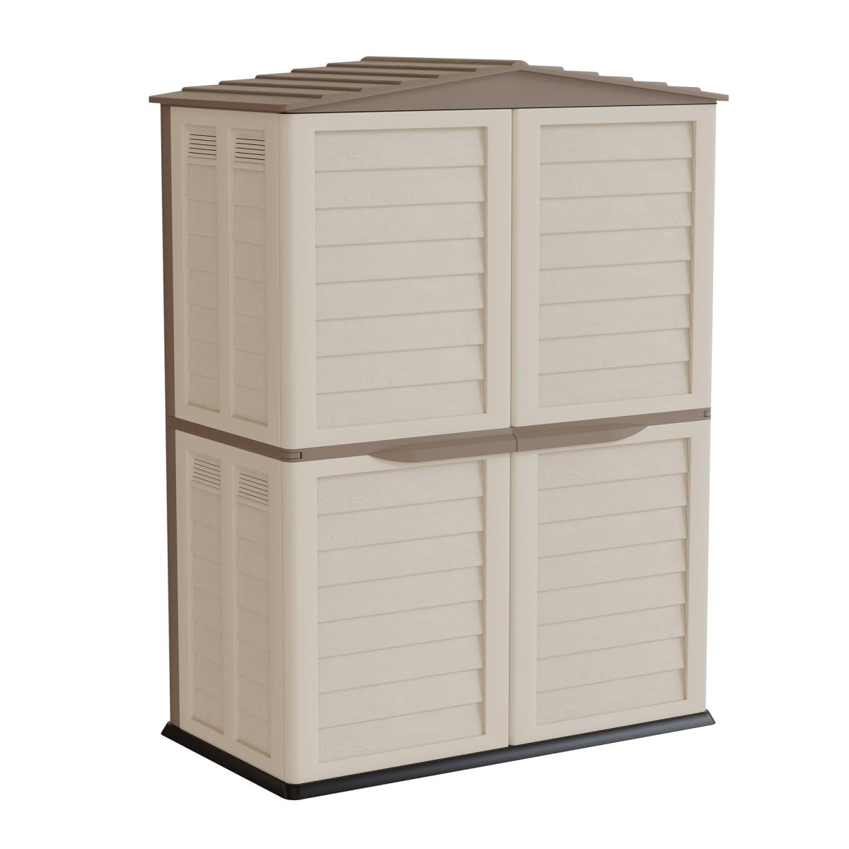 INTEC - Abri de Jardin/Cabanon de Rangement Extérieur Beige en Polypropylène (151x83x200 cm) | Imputrescible, Étanche, Anti-UV | pour Outils/Accessoires de Jardin