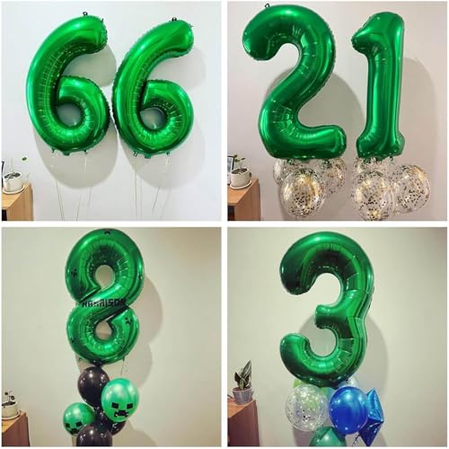 Image of Number 45 Dark green Balloons 40 Inch Giant Dark green Foil 45 Helium Balloons for 45th Dark green Birthday Party Supplies 45th Anniversary Events Decorations