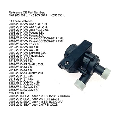 Engine Cooling Water Pump With Plug For Vw Golf Jetta Passat Eos Cc Scirocco A3 A4 Tt Octavia Superb Seat Altea Leon Replace 1K0 965 561 J 1K0 965 561J 1K0965561J #TOP2