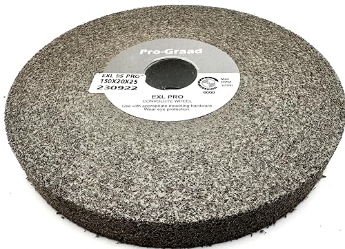 Image of EXL PRO Convolute Deburring Polishing Wheel - 6 inch x 3 /4 inch x 1 inch 9S Fine Silicon Carbide - Professional Grade - Metal Deburring, Finishing and Polishing Wheel - (1 Pack)