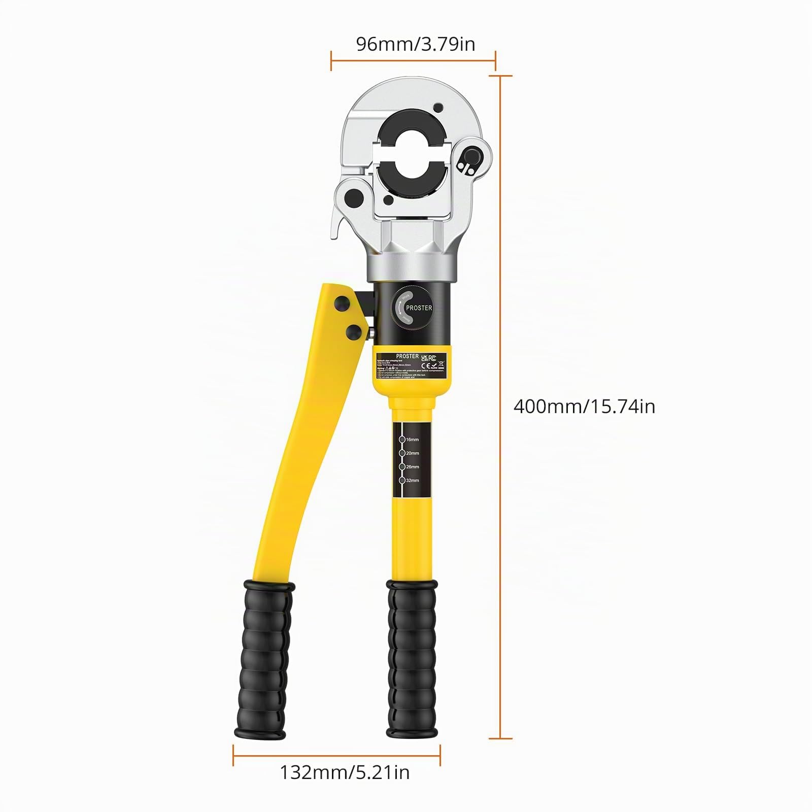 Proster Pince à Sertir Multicouche PER 8T TH16-32 avec Ébavureur Coupe-Tube | Puissance Hydraulique 8 T, 4 Mâchoires TH16/20/26/32 incluses, Sertisseuse Tuyaux Aluminium-Plastique, PEX, PER, PB