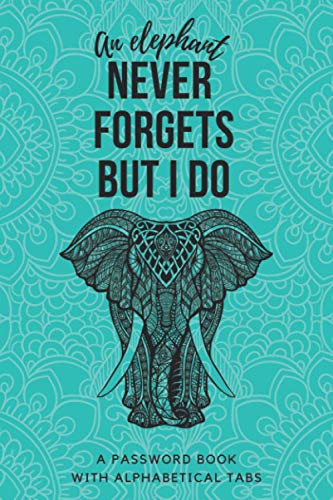Password Book With Alphabetical Tabs: Beautiful Password Keeper Book With Mandala Elephant Design |