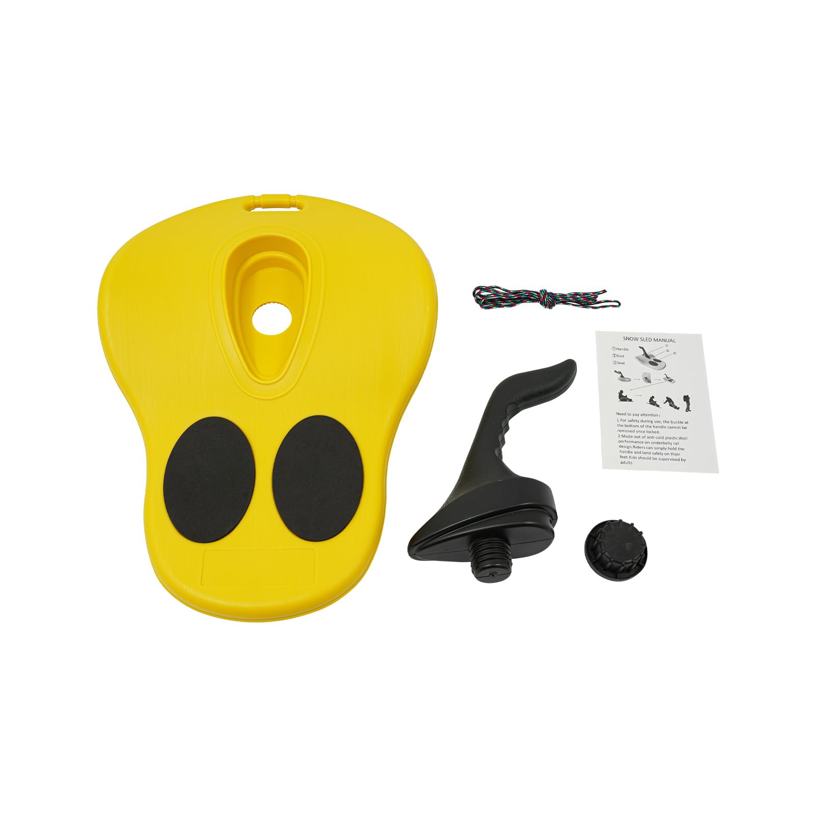 Slittino da neve portatile con maniglia, portata 100 kg | Slittino in plastica stabile per attività sportive invernali, sci sulla sabbia, sci sull'erba e sci