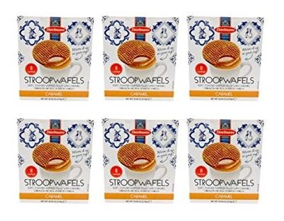 Daelmans Caramel Stroopwafels - Stroopwafel Caramel, Stroop Waffle Cookes, Authentic Dutch Snack - 10.94 oz Box of 8 Stroopwafels (Pack of 6)
