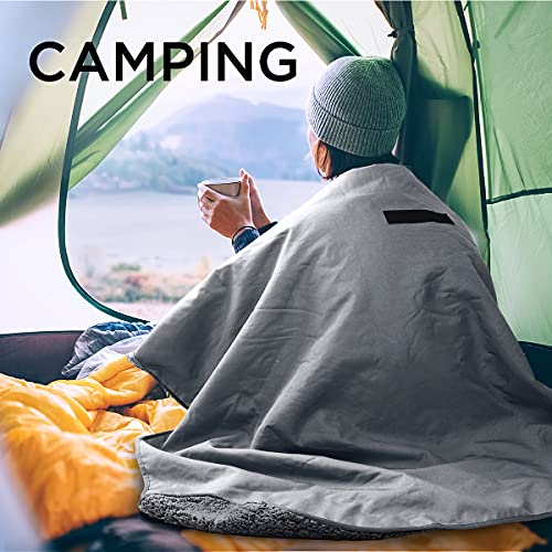 Image of Tirrinia Large Waterproof Outdoor Blanket, Soft Warm Windproof Stadium Blanket with Sherpa Fleece and Foldable for Outdoor Sport, Baseball, Football, Beach, Concerts, Car