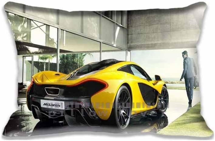 Custom Design 2014 McLaren P1 Luxury Car Pillow Cases Zippered , Standard Queen Size Cars Pillowcase - 20X30inch Supercars Cushion Covers Two Size Print