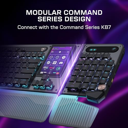 Image of Turtle Beach Command Series KP7 Compact Hall-Effect Gaming Keypad | Extended Thumb Bar, Low-Profile Hall-Effect Switches, Rapid Trigger, Double Shot PBT Keycaps, 8K Polling, Per Key RGB, Black
