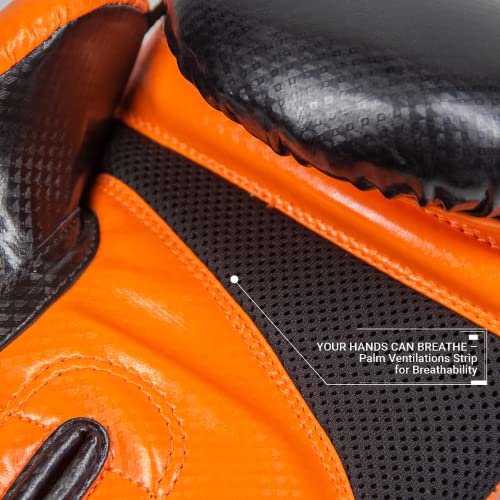 Revgear Pinnacle Boxing Glove | Entry Level | Comfortable & Stylish | Animal Free | Excellent Value (Orange/Black, 16 Oz) #TOP4