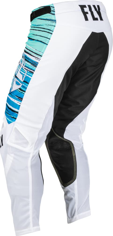 Fly Racing 2023 Adult Kinetic Mesh Pants (White/Blue/Mint, 30)