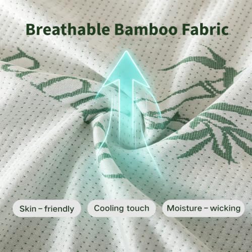 Image of WhatsBedding Mattress Topper Cover Full Size (Only Cover), Breathable Viscose Made from Bamboo, Mattress Protector