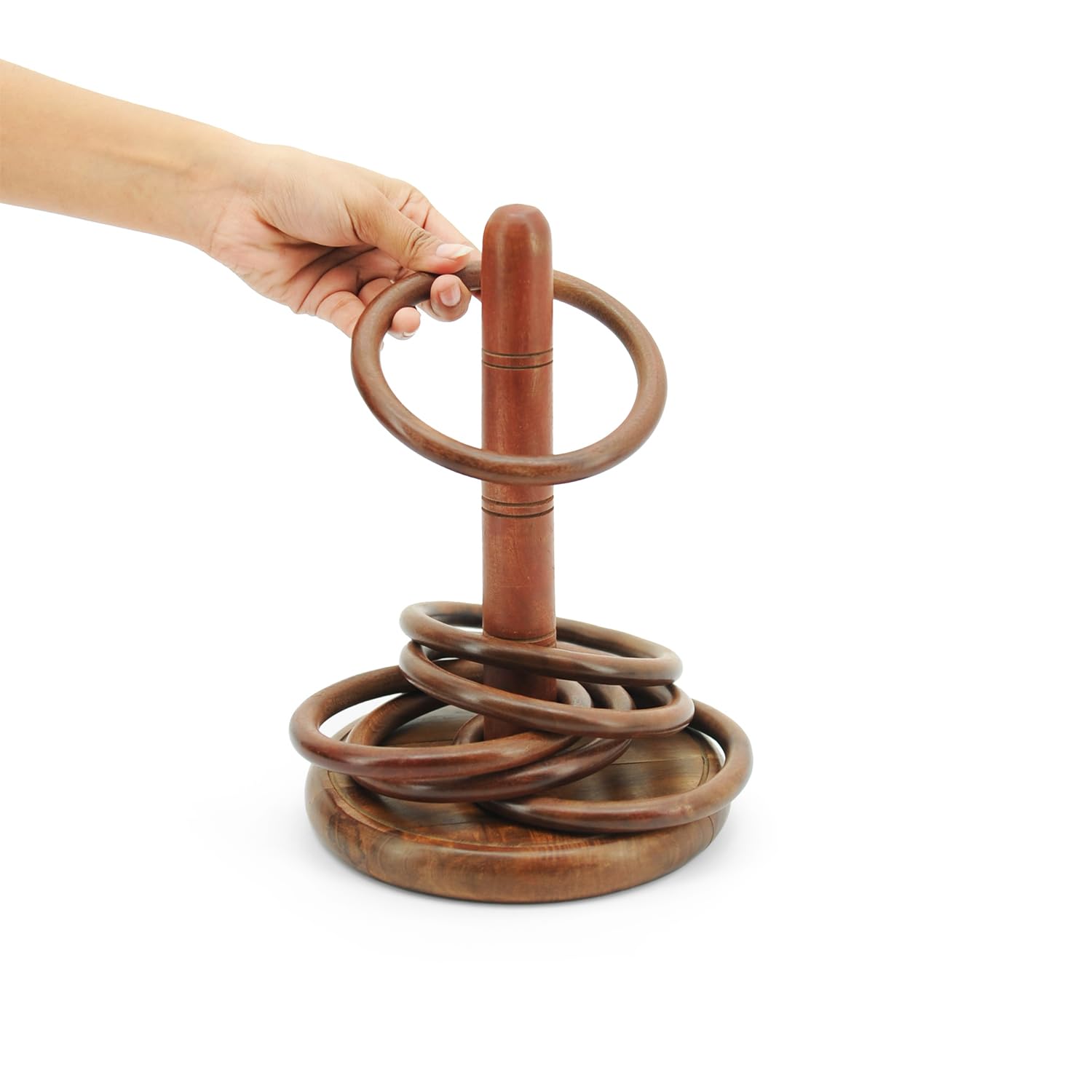 Mittimate Wooden Ring Toss Game for Kids 6+ Years | Indoor Outdoor Fun Activity Toy | Throwing Ring Game Set | Aiming Skills Development | Birthday Return Gift for Boys & Girls | Family Party Game 2