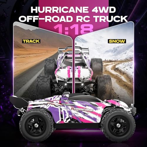 Image of Samtop 1:18 High-Speed Remote Control RC Car, 40+ KM /H 4WD Off-Road RC Truck, Includes Rechargeable 1200mAh Batteries, Aged 8-12. This Makes it an Excellent Gifts Option for Birthdays