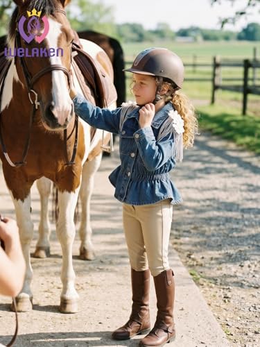 Image of WELAKEN Girls Denim Jackets - Trendy Button-Up Outerwear for Kids