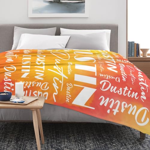 Name Blanket Personalized Name Blanket Customized Blanket with Name Text for Adult Kid Birthday Christmas Mothers Fathers Valentines Day Gift