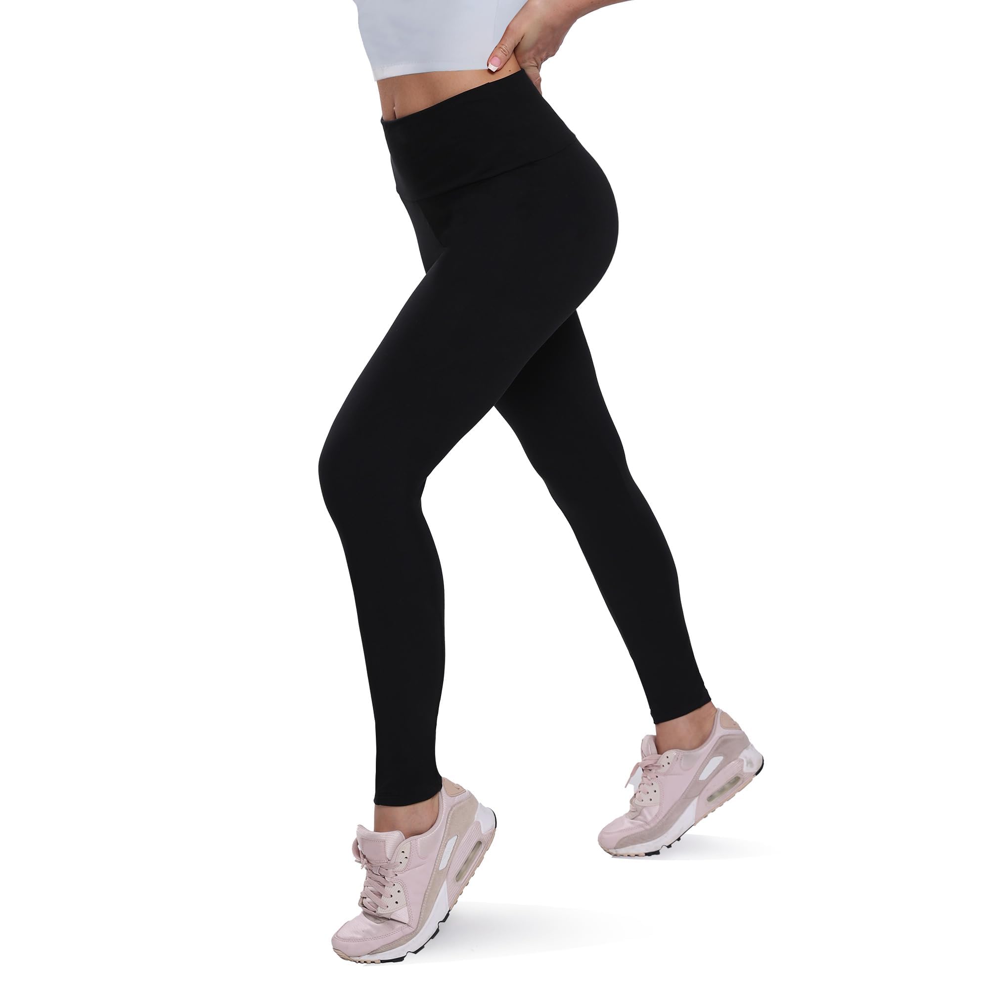 QGGQDD Fleece Lined Leggings Women - Soft Tummy Control High Waisted Winter Thermal Warm Yoga Pants for Workout