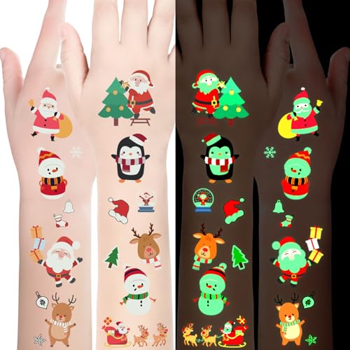 Leuchtend Weihnachten Tattoo, 120 Stück Leuchten im Dunkeln...