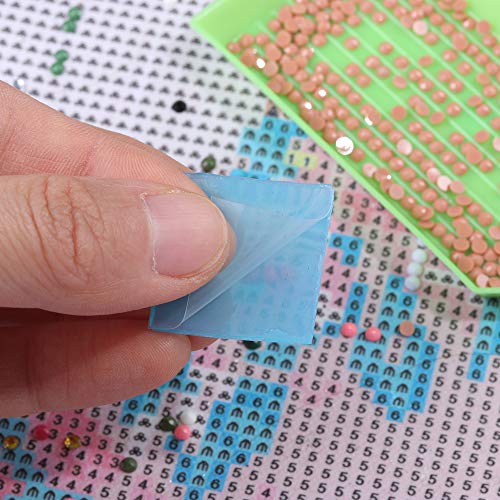 54Pieces Diamond Painting Glue Clay Embroidery Cross Stitch Drilling Mud DIY Painting Wax Organizer Box for Diamond Painting Accessories Nail Tools Blue