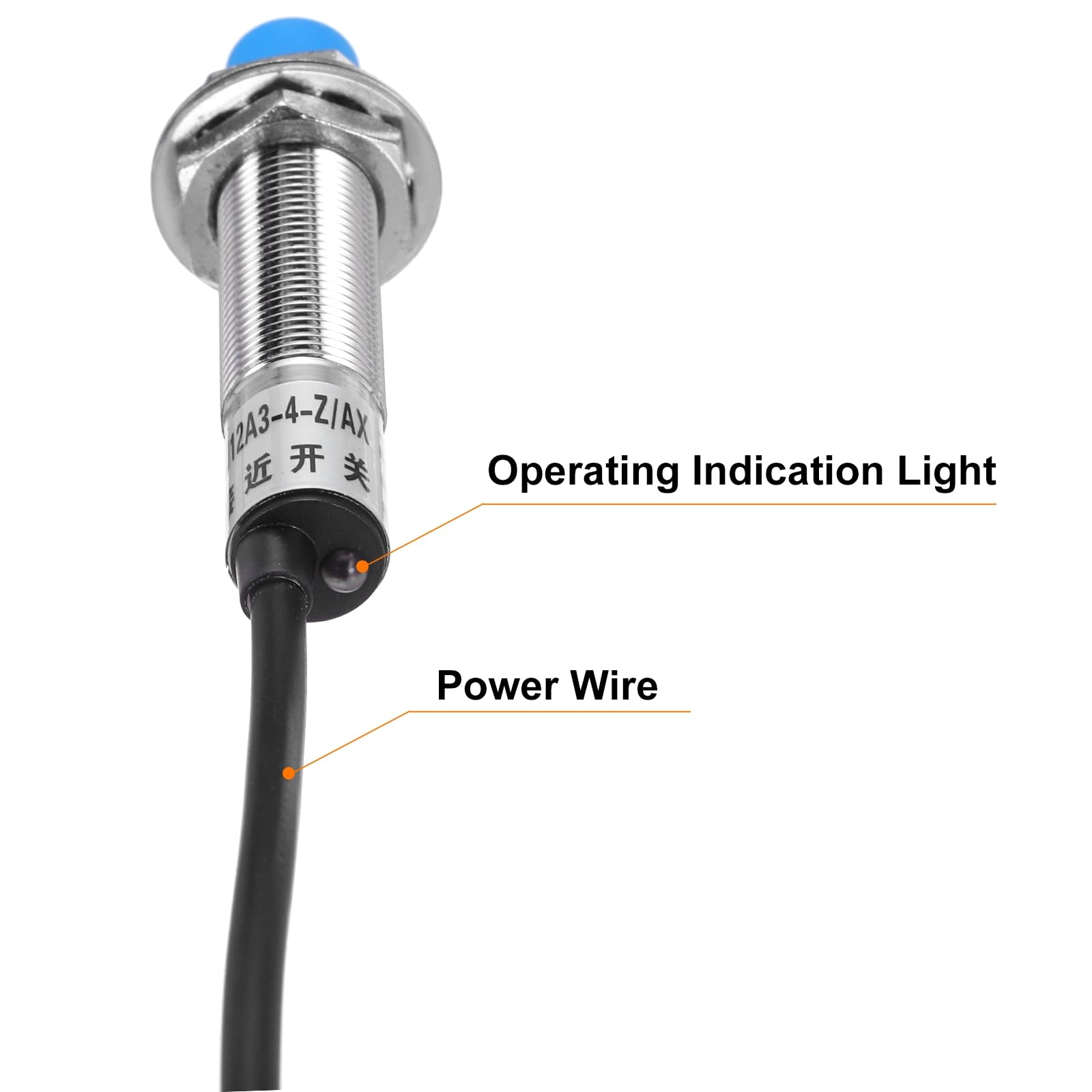 QUARKZMAN M12 Annäherungssensor Induktiver Näherungsschalter NC Normalerweise Geschlossen NPN 4mm Erfassungsabstand DC 6-36V LJ12A3-4-Z/AX 3.9Ft 5Stk