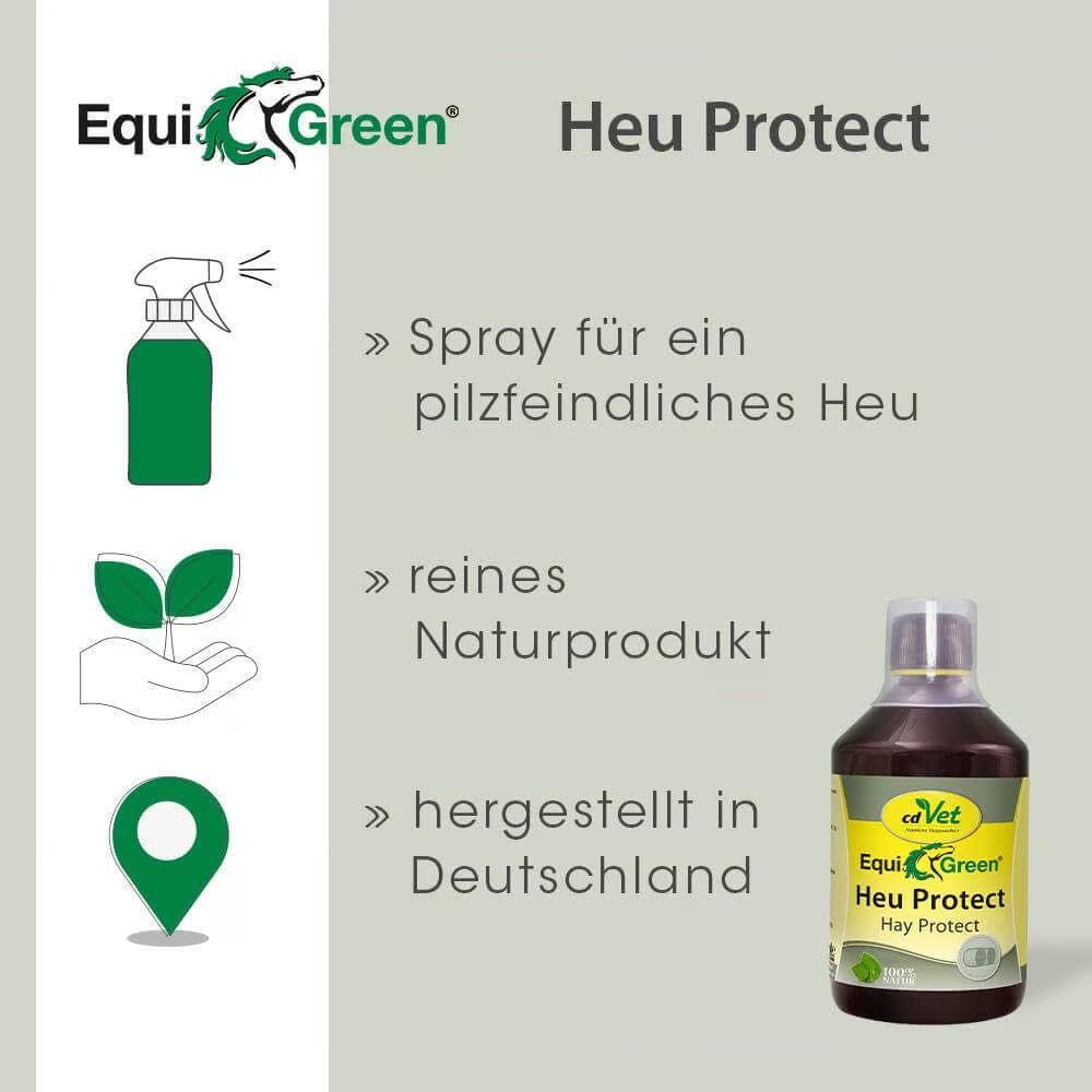 EquiGreen Heu Protect 5 L | Ergänzungsfuttermittel für Pferde - Spray für EIN pilzfeindliches Heu -