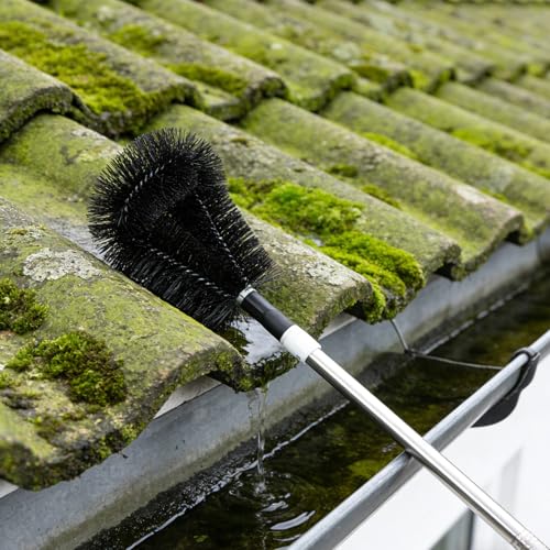 Brosse de nettoyage de gouttières haut de gamme avec poils non abrasifs