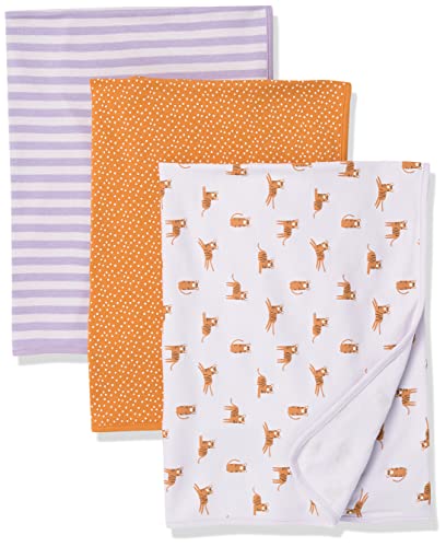 Amazon Essentials Unisex Kids' Swaddle Blankets, Pack Of 3, 3-Pack Lilac Big Cats, One Size #TOP11