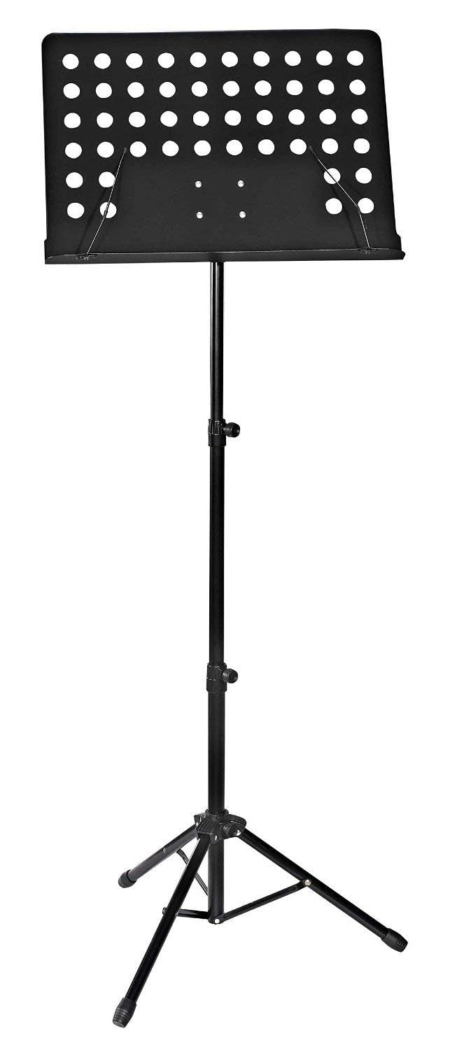 ROCKSTAR - Atril Director de Orquesta para Partituras Metálico Plegable MS02 Profesional Portatil Plegable, Altura Ajustable, Ligero y Compacto Viajes Negro Soporte Regulable en Altura