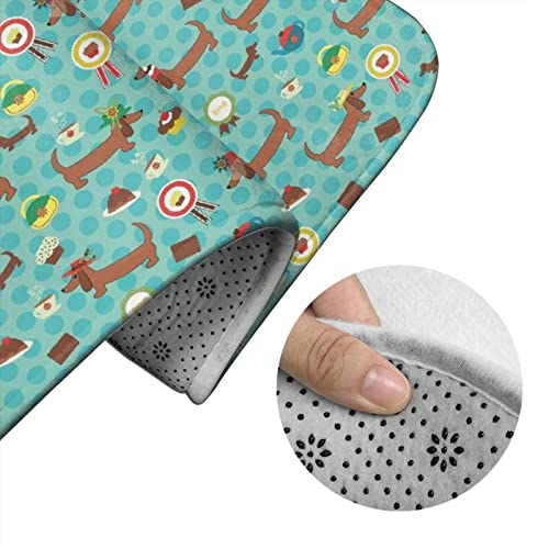 MBNGGAB Badematte + Konturmatte + Toilettendeckelbezug, Wurst Hund 3 Stück Badematte Set, mit rutschfester Klebeunterseite – Bild 6