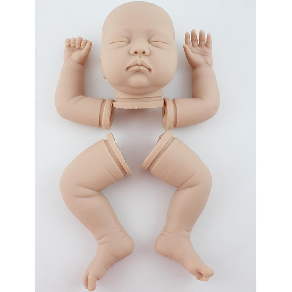 BNF®22inch Unpainted Reborn Kits Sleeping Baby Doll with Soft Silicone Head 3/4 Full Legs Kids Gift Adult Collections #1|1 Piece Head-image-5