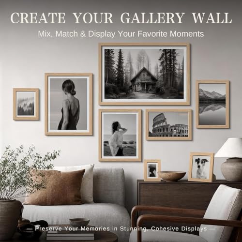 Image of VCK 18x24 Frame Set of 6, Elegant Oak Wood Poster Frame