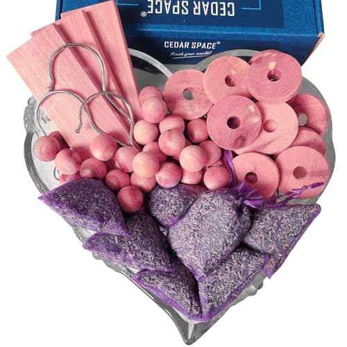 Image of Cedar Space Cedar Blocks for Clothes Storage,80PCS Cedar Chips with Sachets