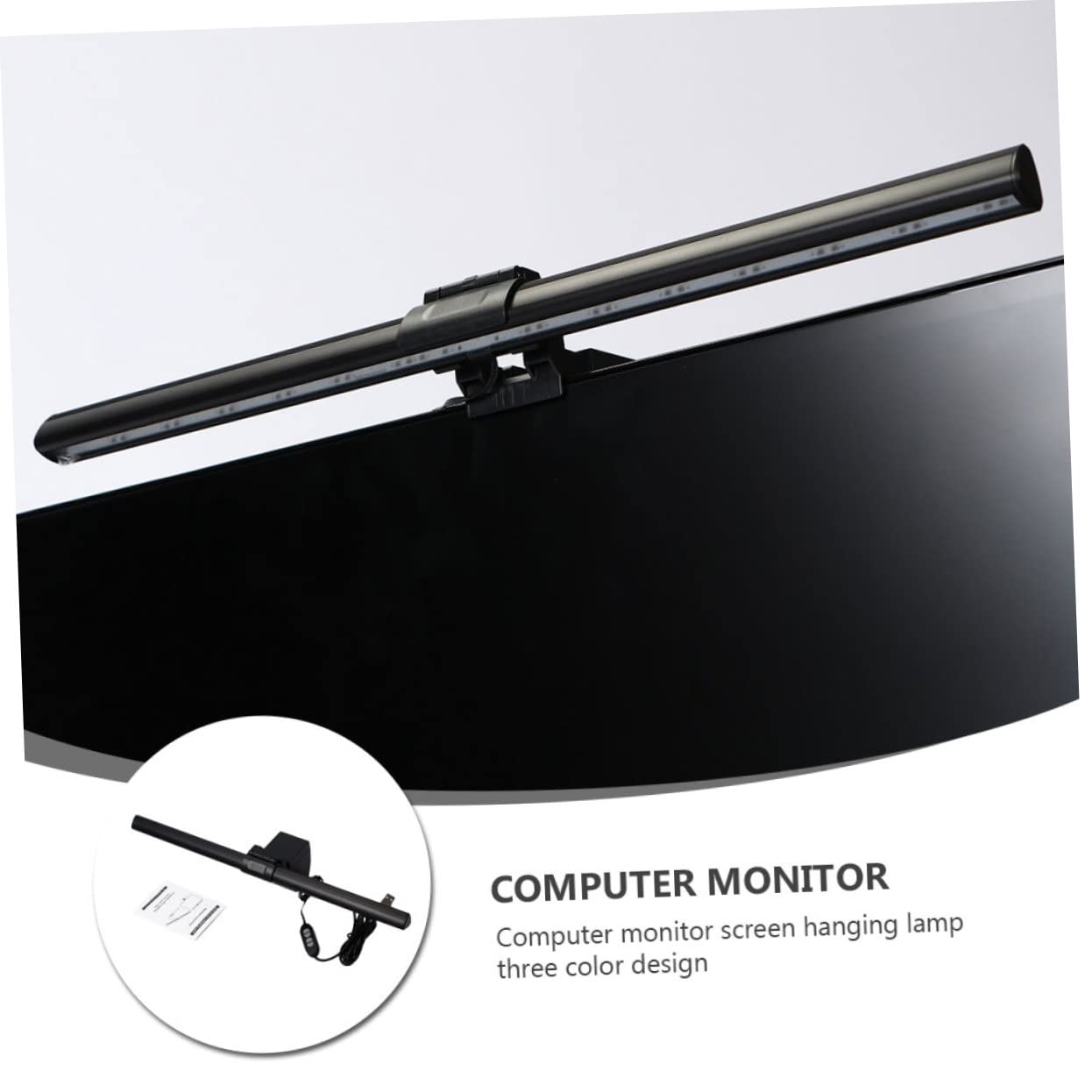 Uonlytech Lampe Écran PC LED Usb, Applique Murale USB en Alliage D’aluminium, 3 Températures de Couleur, Mémoire, Éclairage de Bureau 1000 Lumens