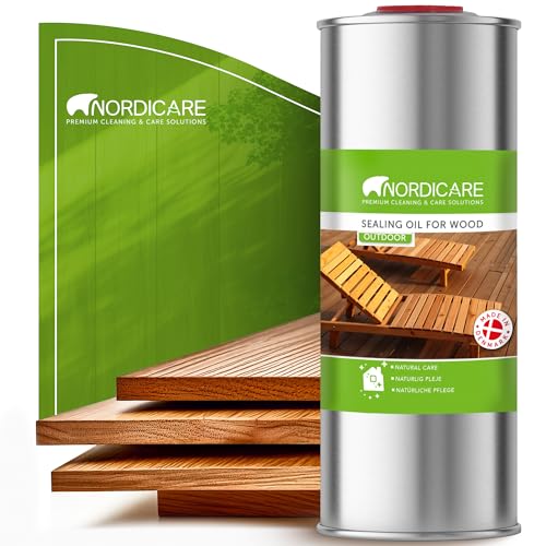 Nordicare Sealing Wood Oil for Outdoor Garden Furniture - Teak Oil for Wood Outdoor Furniture - Suitable for All Outdoor Types of Wood