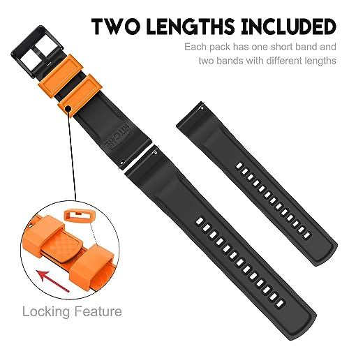 Image of Ritche Christmas Gift Silicone Watch Bands 18mm 20mm 22mm 24mm Quick Release Rubber Watch Bands for Men, White Elephant Gifts, Stocking Stuffers For Men