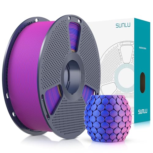 Image of SUNLU Dual Color Matte PLA Filament 1.75mm, Matte 3D Printer PLA Filament, PLA Filament 1kg Spool (2.2lbs), Dimensional Accuracy + /- 0.02mm, Blue Red