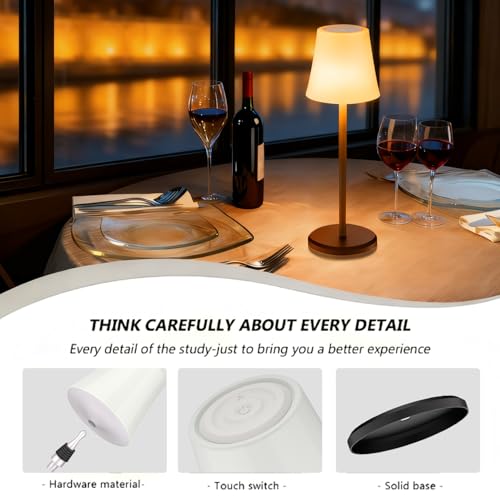 Image of Unique New Wireless Wine Bottle Lamp Dimmable Rechargeable 3 Color&RGB LED Desk Lamp with Shade Touch Control Battery Operated LED Lamp ABS Cordless Lampshade (1, Table Multicoloured)