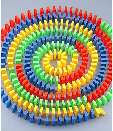 Image of AEXONIZ TOYS Plastic Domino Building Blocks 100Pcs Multicolor Bulk Dominos Educational Stacking Counting Adding Subtracting Building Block for Indoor Outdoor for Kids