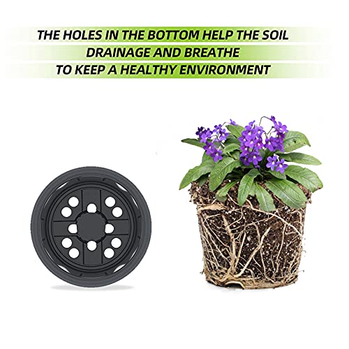 Tpgsw 25 Packs Nursery Pots, 4 5 6 Inch Flexible Seeding Pots With Drainage Holes, Round Reusable Plastic Plant Pots For Planting Flower, Succulents (5Inch, Black) B5-1 #TOP1