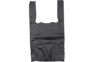 Plastic Bag-Black Plain Embossed T-Shirt Bag