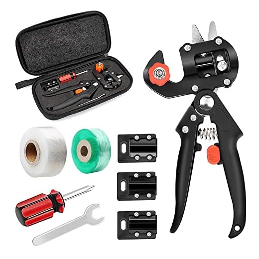 Krewey 2-in-1 Garden Grafting Tools Pruner Kit, V-Graft Omega-Graft and U-Graft, Plant Branch Vine Fruit Tree Cutting Tool Kits Scissors