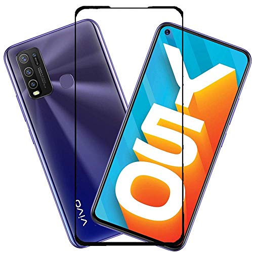 Image of Tempered Glass Screen Protector Compatible For VIVO Y50 Full Screen Coverage (Except Edge to Edge) and Free Complete Easy Installation kit.