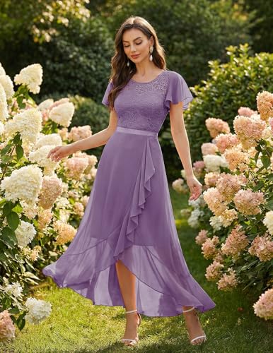 Image of BeryLove Formal Dresses for Women 2026 Wedding Guest with Slit Cocktail Elegant Lace Long Prom Dress