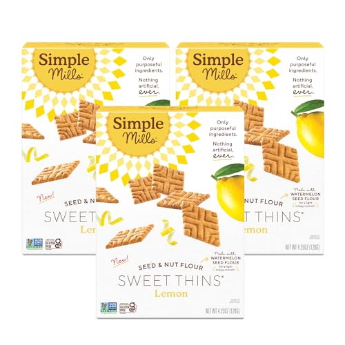 Simple Mills Lemon Seed &amp; Nut Flour Sweet Thins (Pack of 3)