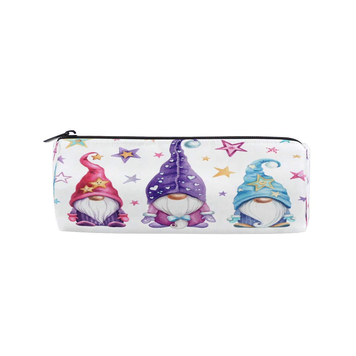 RXYY Watercolor Magic Gnomes Stars Pencil Case, Pencil Holder Zipper Canvas Pen Box Pouch Storage Box Cosmetic Stationery Bag for Student School Office