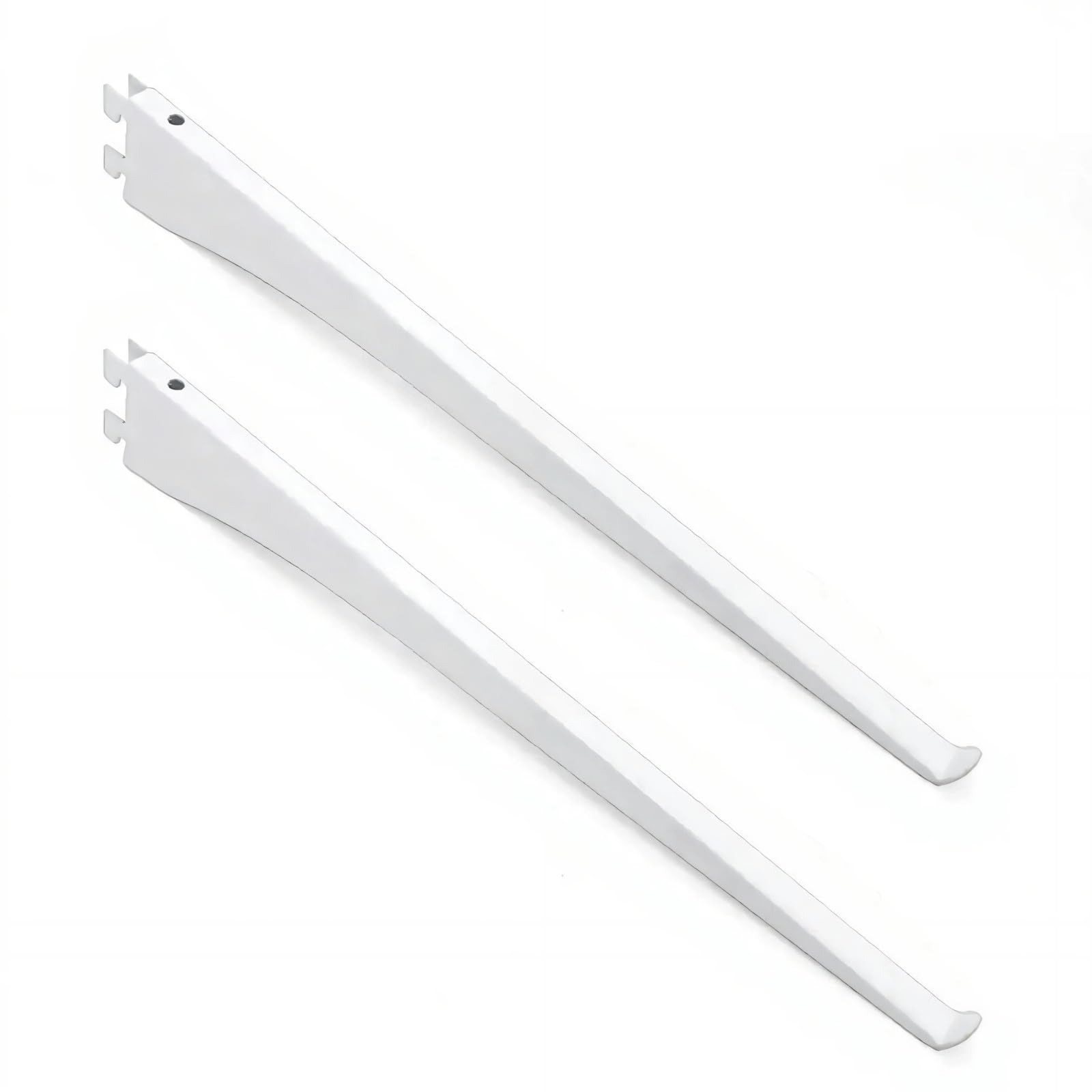 Msioytog White Duty Metal Shelf Brackets Rustproof Carbon Steel Vertical Hole Plate Rack For Standard Slotted Shelving Supports Metal Shelf Bracket