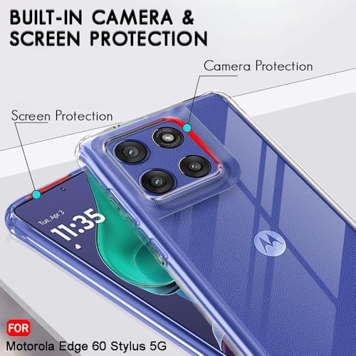 Image of TheGiftKart Ultra-Hybrid Crystal Clear Back Case Cover for Motorola Moto Edge 60 Stylus 5G | Shockproof Design | Hard Back Cover Case for Motorola Moto Edge 60 Stylus 5G (PC & TPU, Transparent)