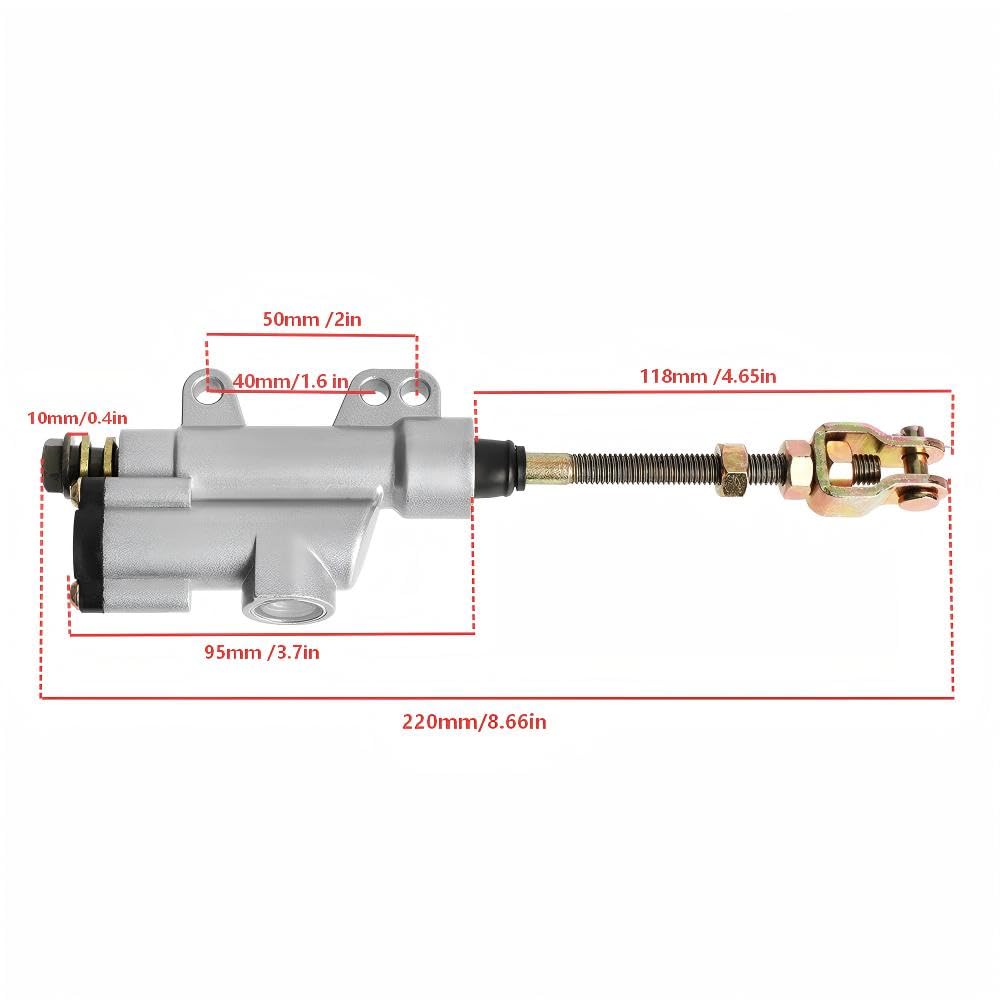 Pompe Maître-Cylindre de Frein arrière Convient pour Chinois Dirt Pit Bike Sunl Pitster Thumpstar 110 125 140cc (ARGENT) - 3