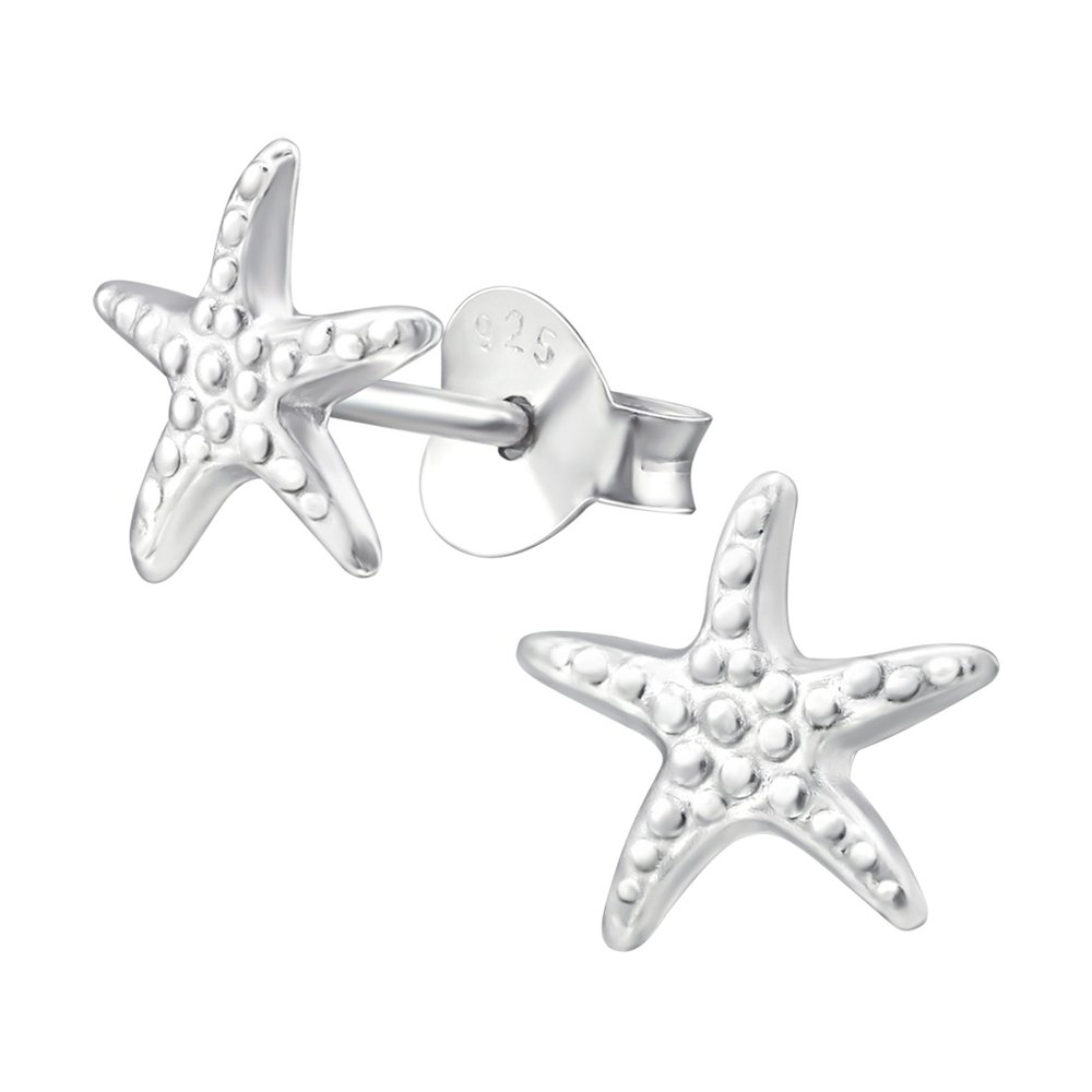 Laimons Pendientes para mujer Estrella de mar Brillante Plata de ley 925