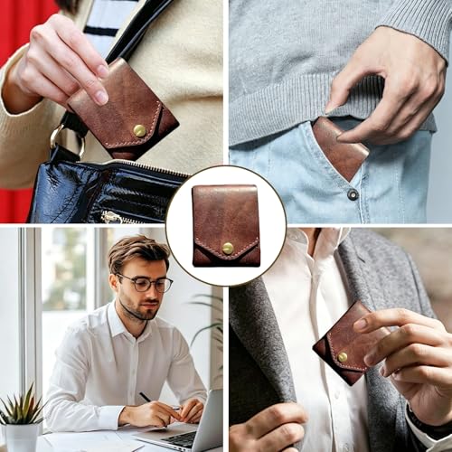 Image of Wallet for Men, The Wallet Store Purse for Men, Compact Leather Card Holder for Business Professionals, Travel and Daily Commuting, Dimensions 11x9x2.5cm