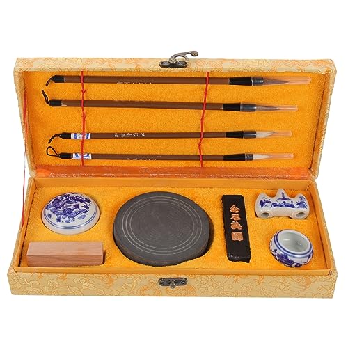 ERINGOGO 1Set Calligraphy Brush and Present Box Portable Writing Brush for Students for Practice and Art Durable Materials Great Present for Calligraphy Enthusiasts